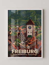 Freiburg Stadtansicht Illustration