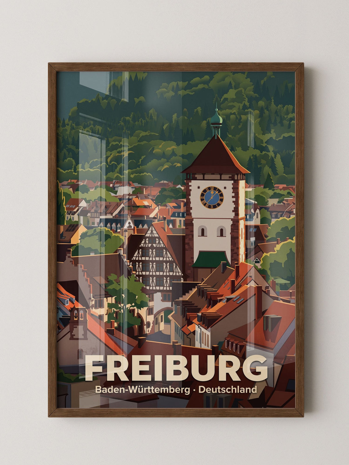 Freiburg Stadtansicht Illustration