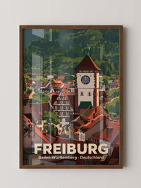 Freiburg Stadtansicht Illustration