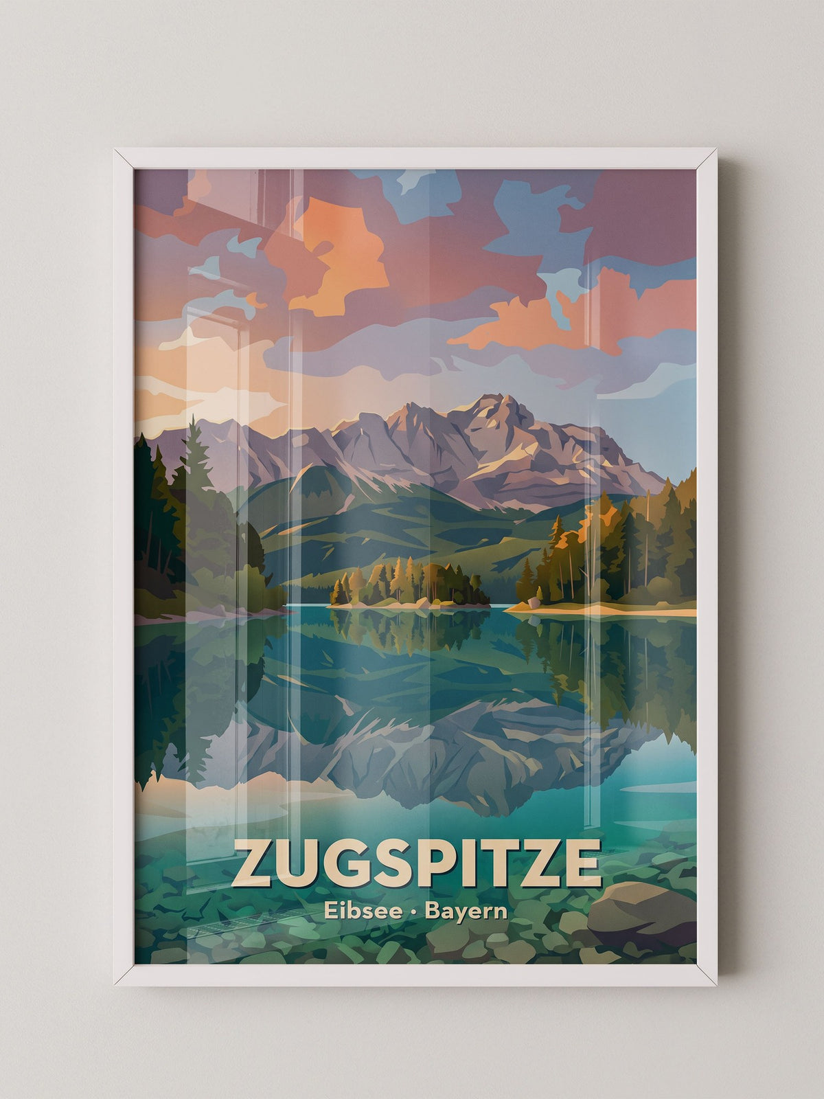 Zugspitze Bergsee Illustration