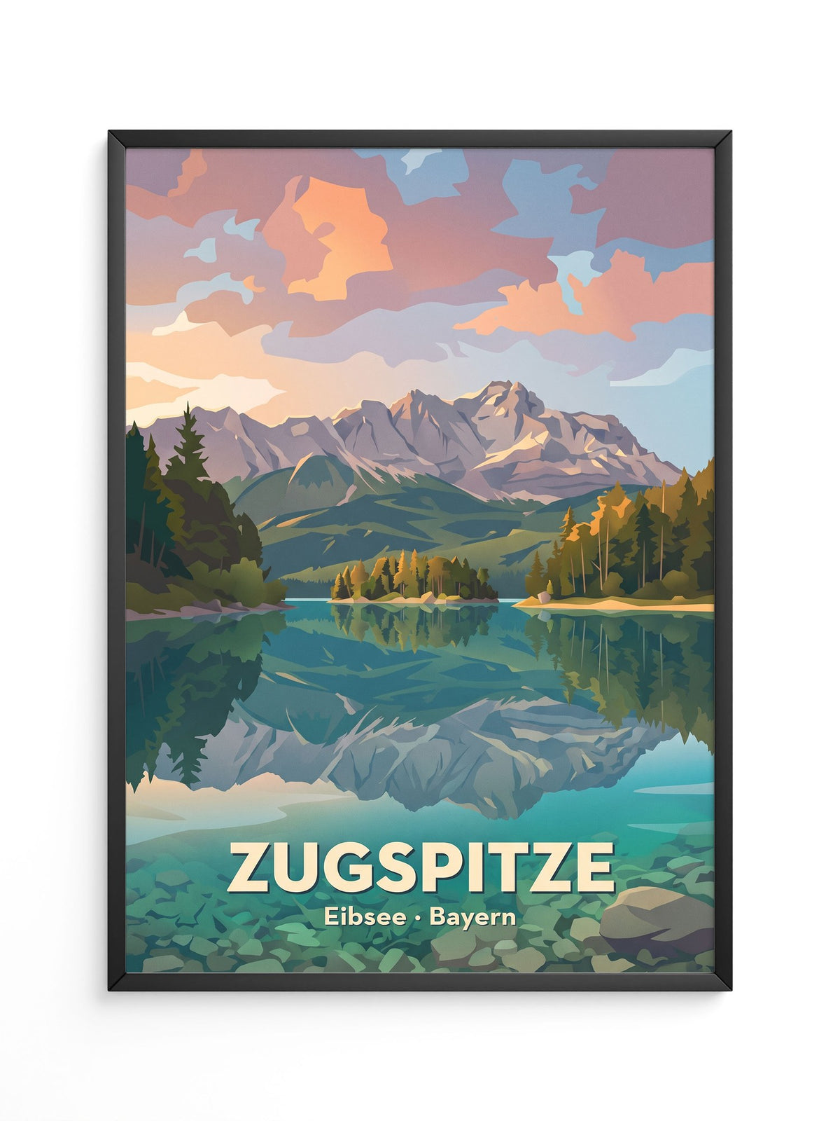 Zugspitze Bergsee Illustration