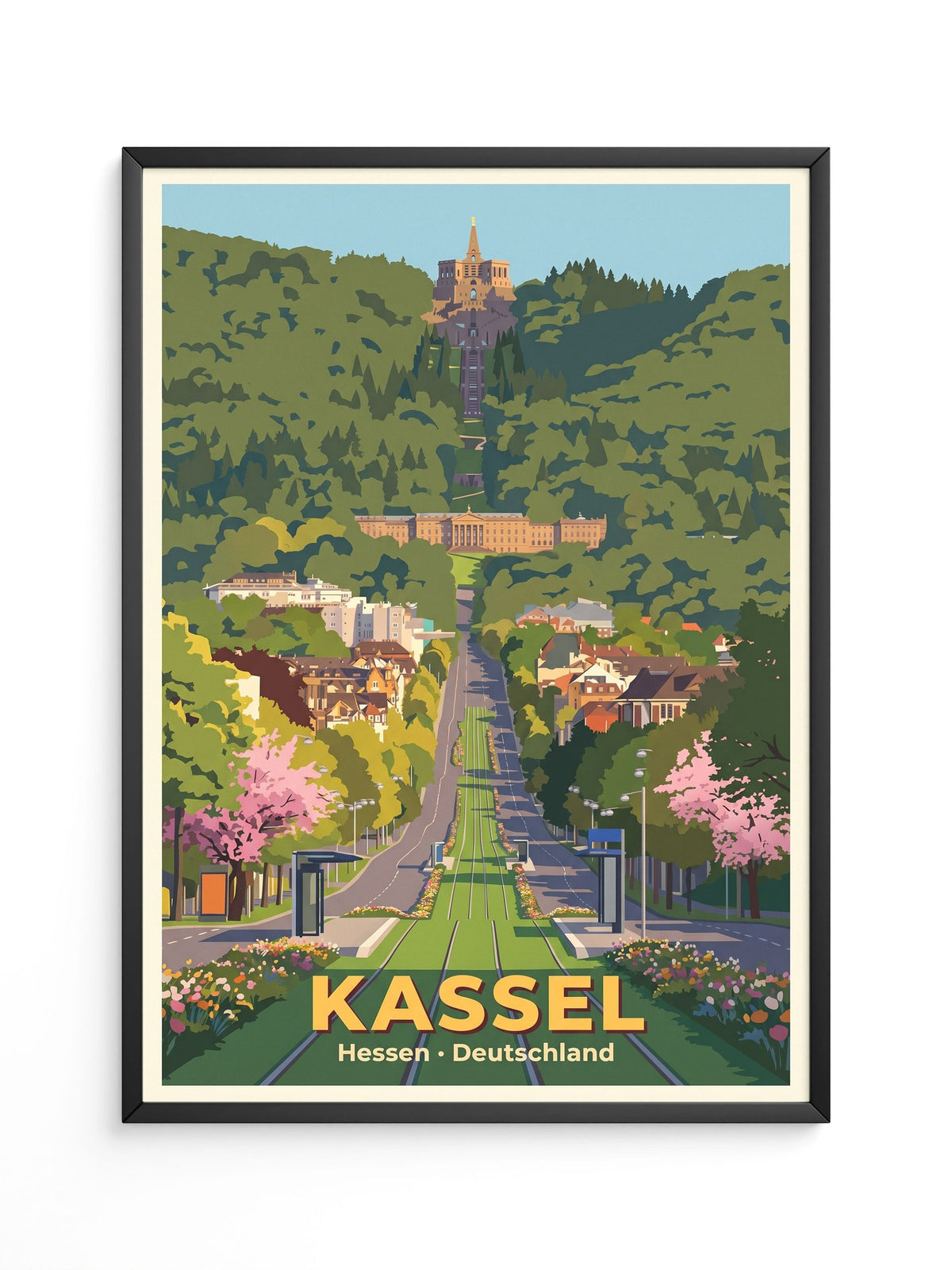 Kassel Schloss Bergpark Illustration