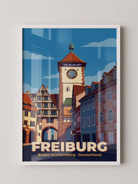 Freiburg Uhrturm Altstadt