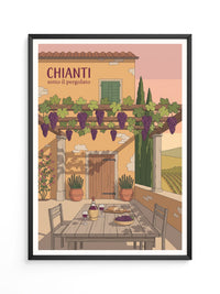 Chianti Pergola Wein Illustration