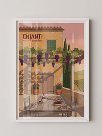 Chianti Pergola Wein Illustration