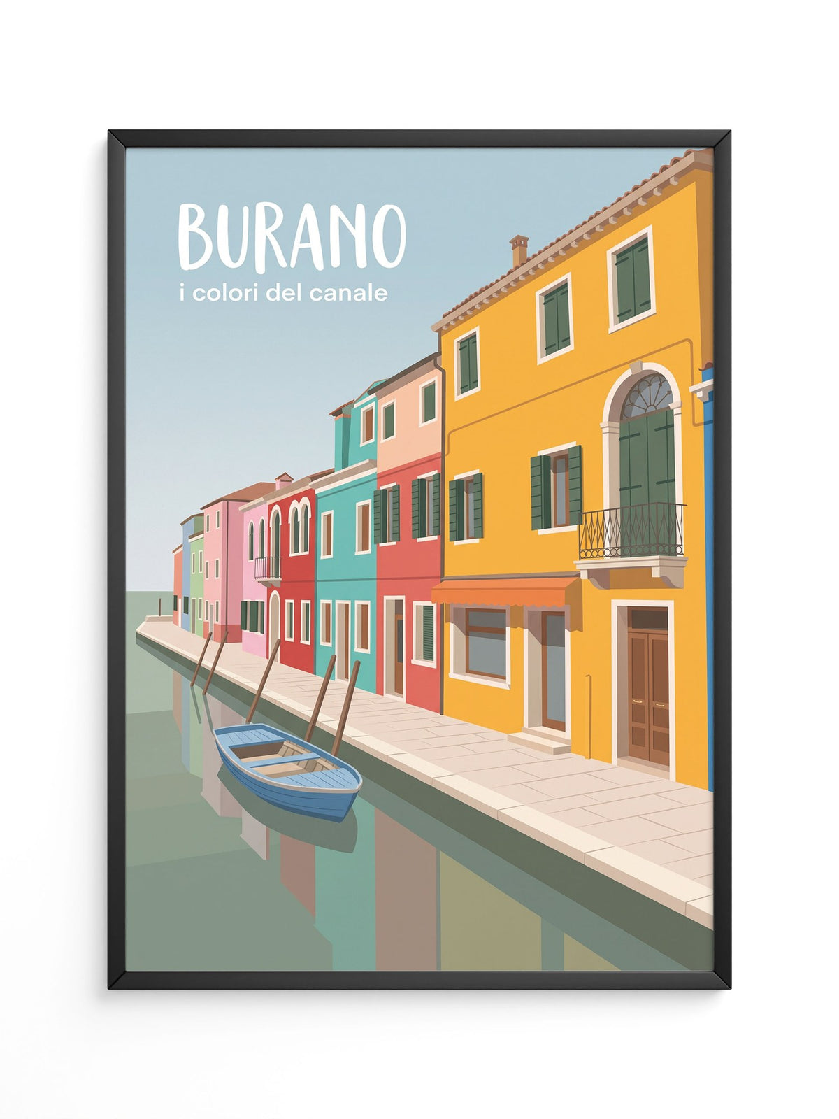 Burano Kanal Häuser bunt