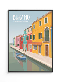 Burano Kanal Häuser bunt