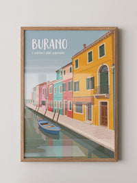 Burano Kanal Häuser bunt