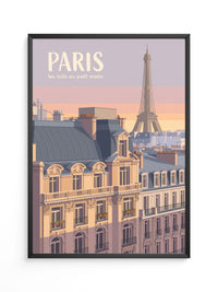 Paris Dachlandschaft Morgenrot