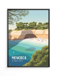 Menorca Strandbucht Illustration