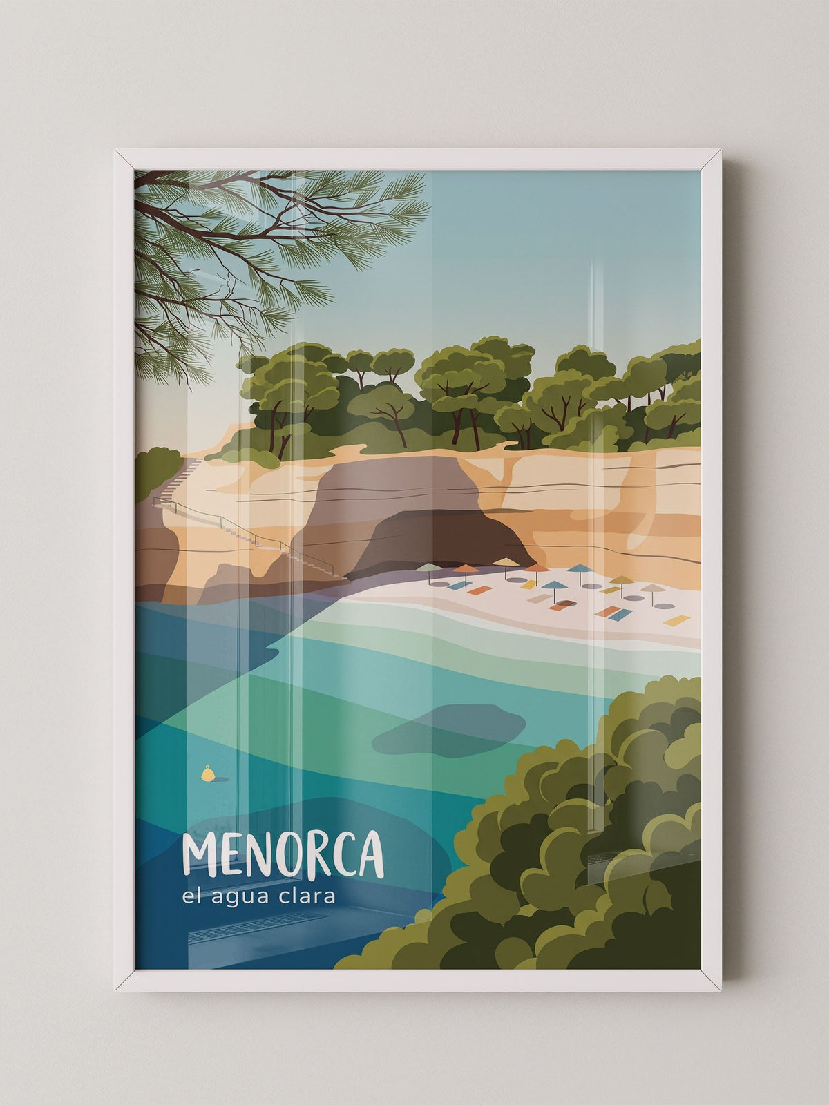 Menorca Strandbucht Illustration