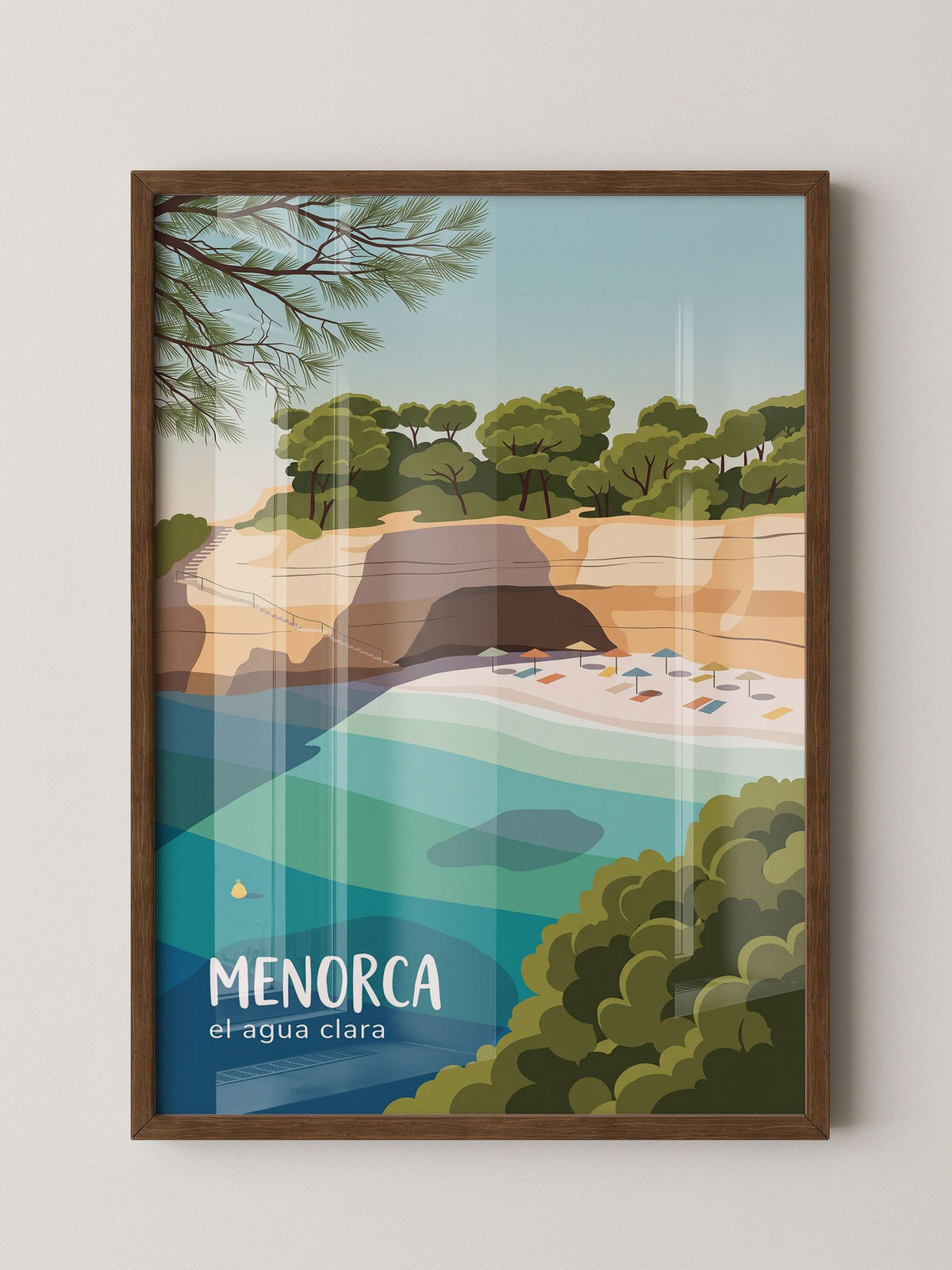 Menorca Strandbucht Illustration