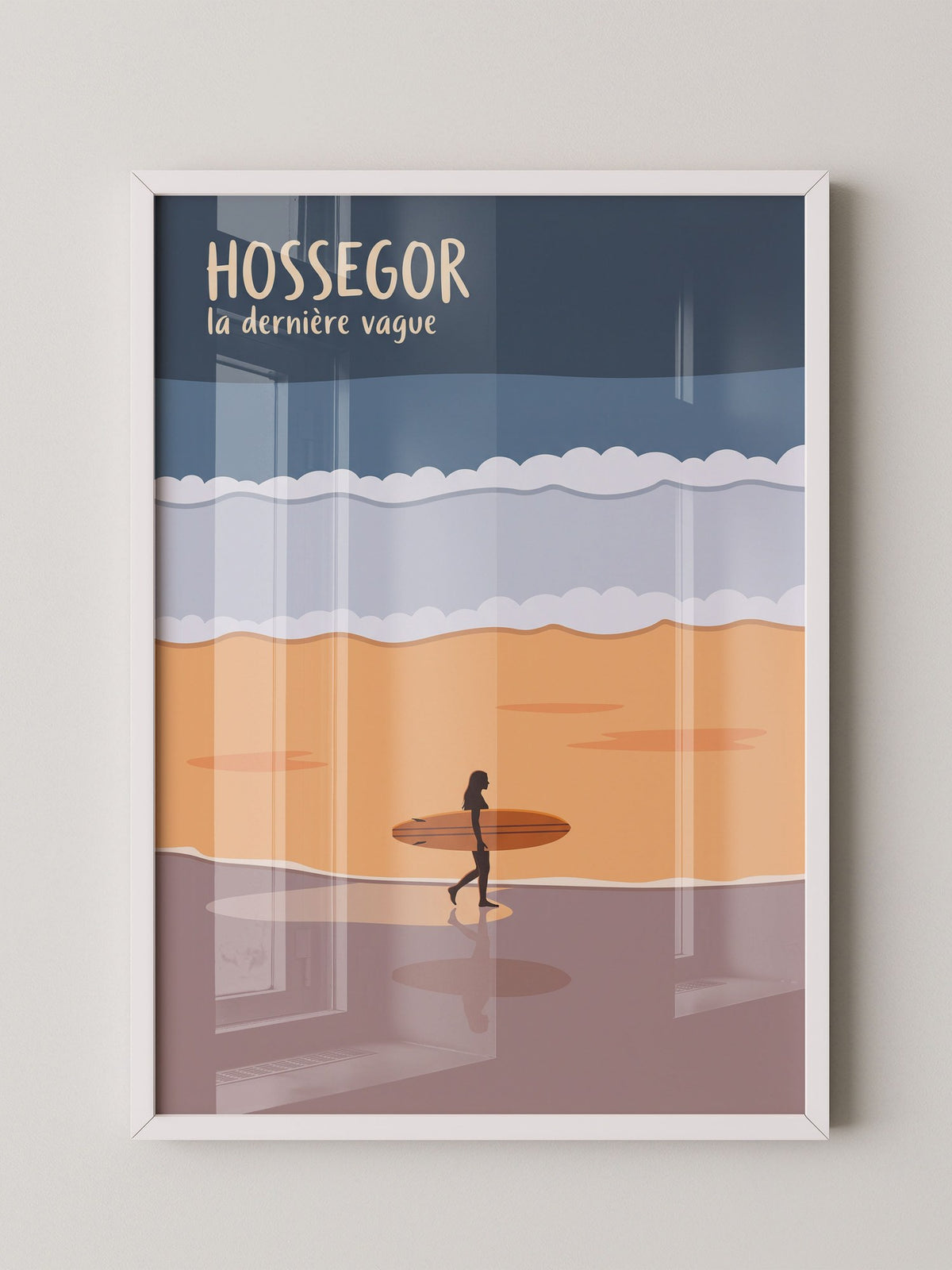 Surfer Strand Illustration Blau