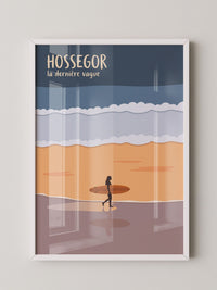 Surfer Strand Illustration Blau