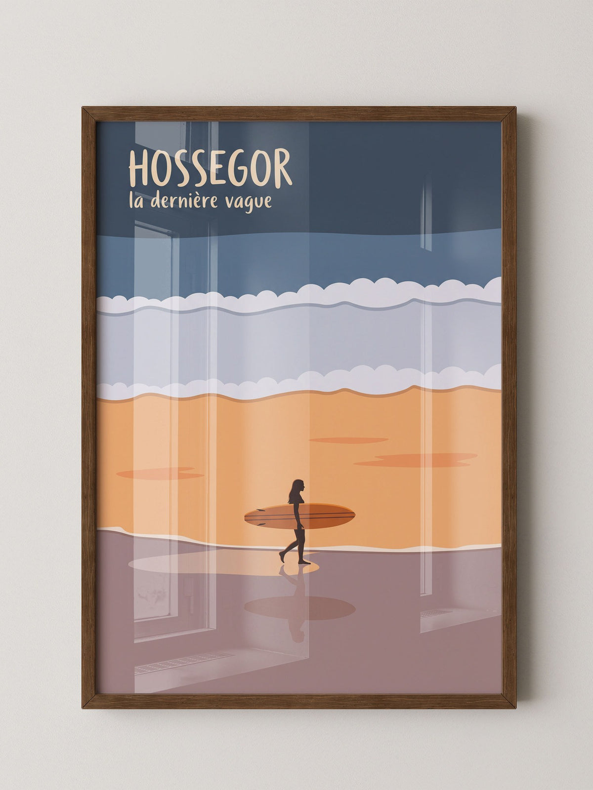 Surfer Strand Illustration Blau