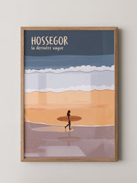 Surfer Strand Illustration Blau