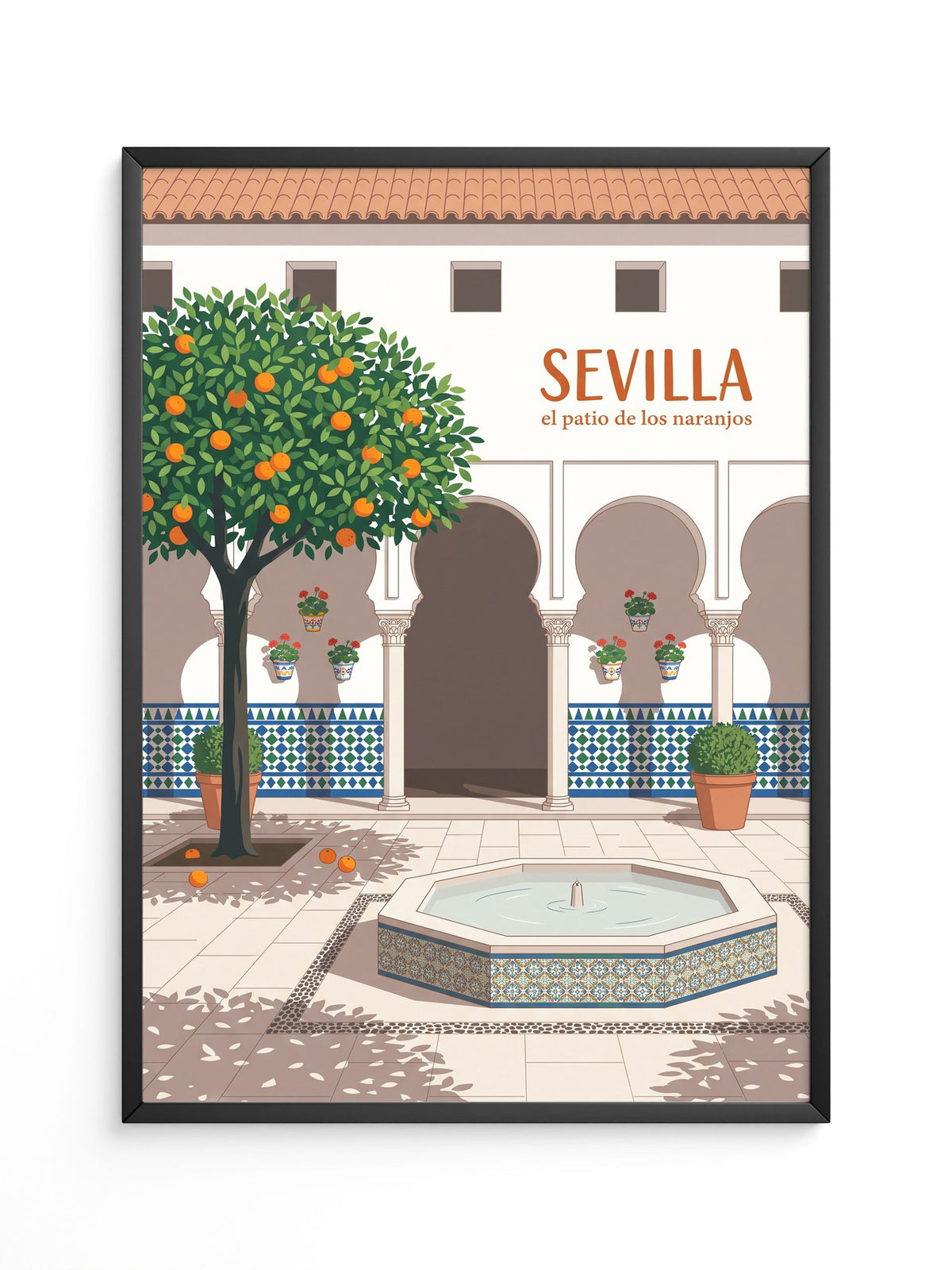 Sevilla Orangenhof Illustration