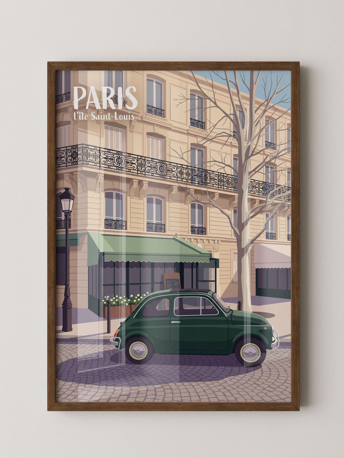 Pariser Oldtimer Grün Illustration