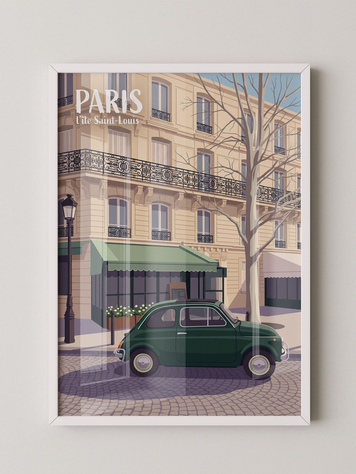 Pariser Oldtimer Grün Illustration