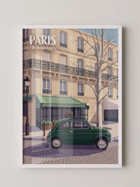 Pariser Oldtimer Grün Illustration