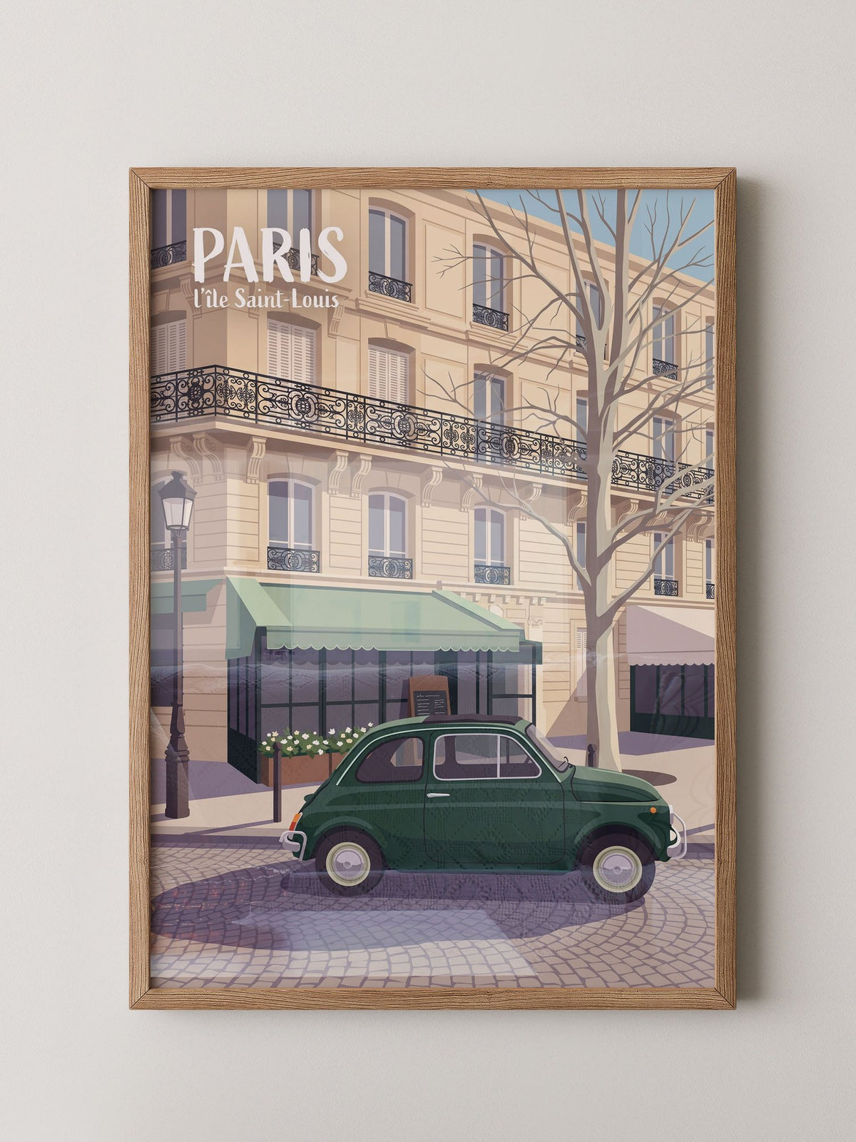 Pariser Oldtimer Grün Illustration