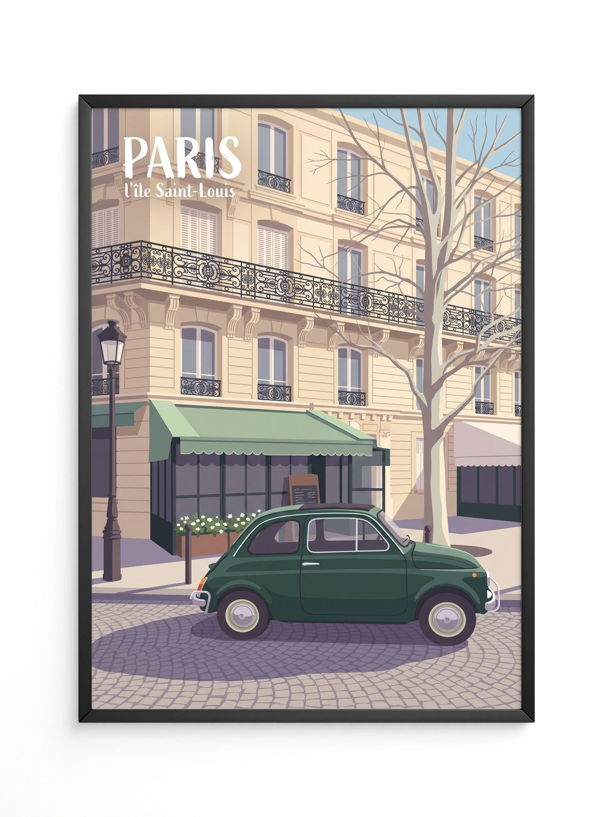 Pariser Oldtimer Grün Illustration