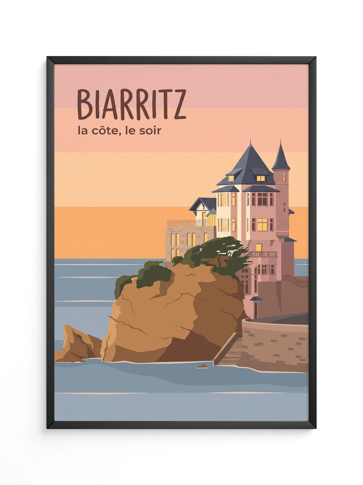 Biarritz Küstenlandschaft Sonnenuntergang