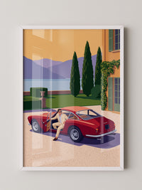 Roter Sportwagen Illustration