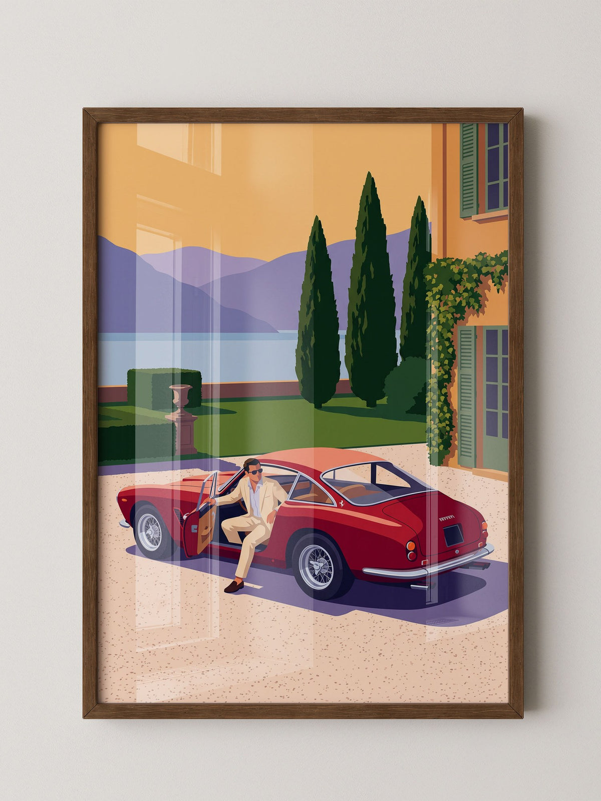 Roter Sportwagen Illustration
