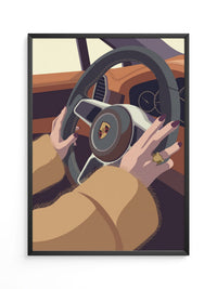 Elfer Lenkrad Retro Illustration