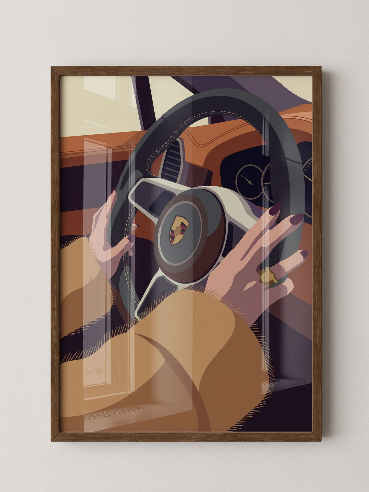 Elfer Lenkrad Retro Illustration