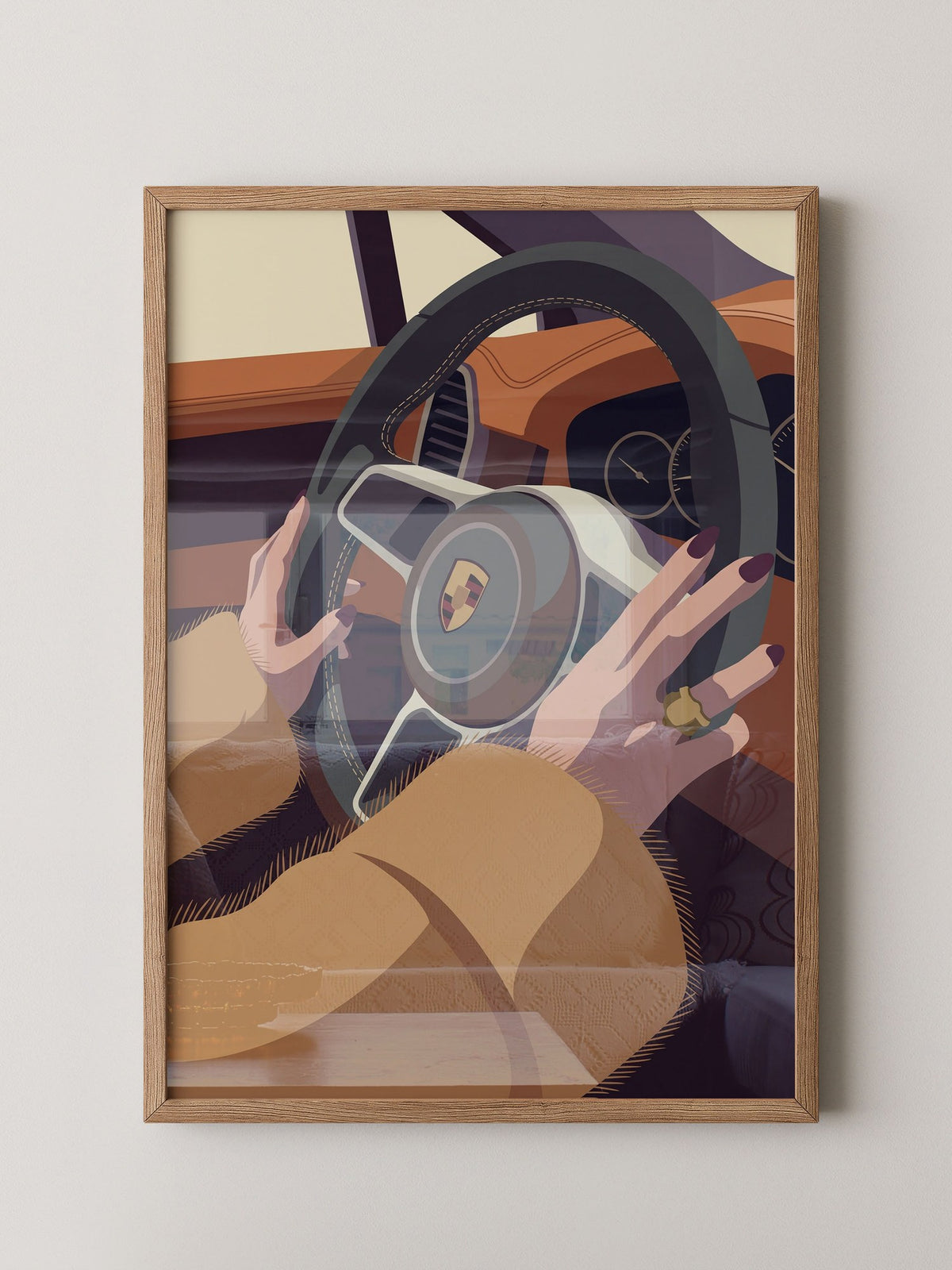 Elfer Lenkrad Retro Illustration
