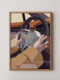 Elfer Lenkrad Retro Illustration