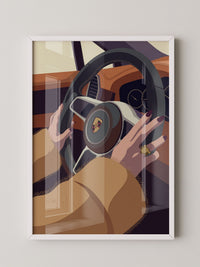 Elfer Lenkrad Retro Illustration
