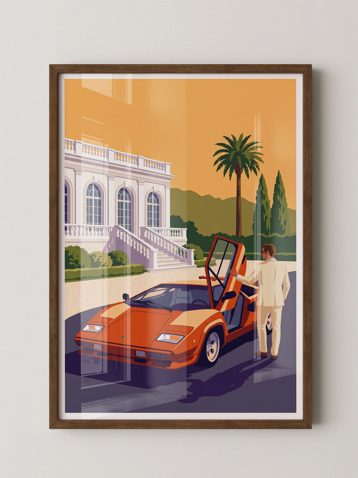 Elfer Sportwagen Orange Retro