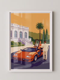 Elfer Sportwagen Orange Retro