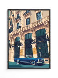 Blauer Sportwagen Luxus Retro
