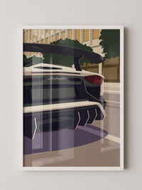Sportwagen Heck Illustration