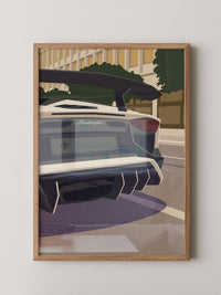 Sportwagen Heck Illustration