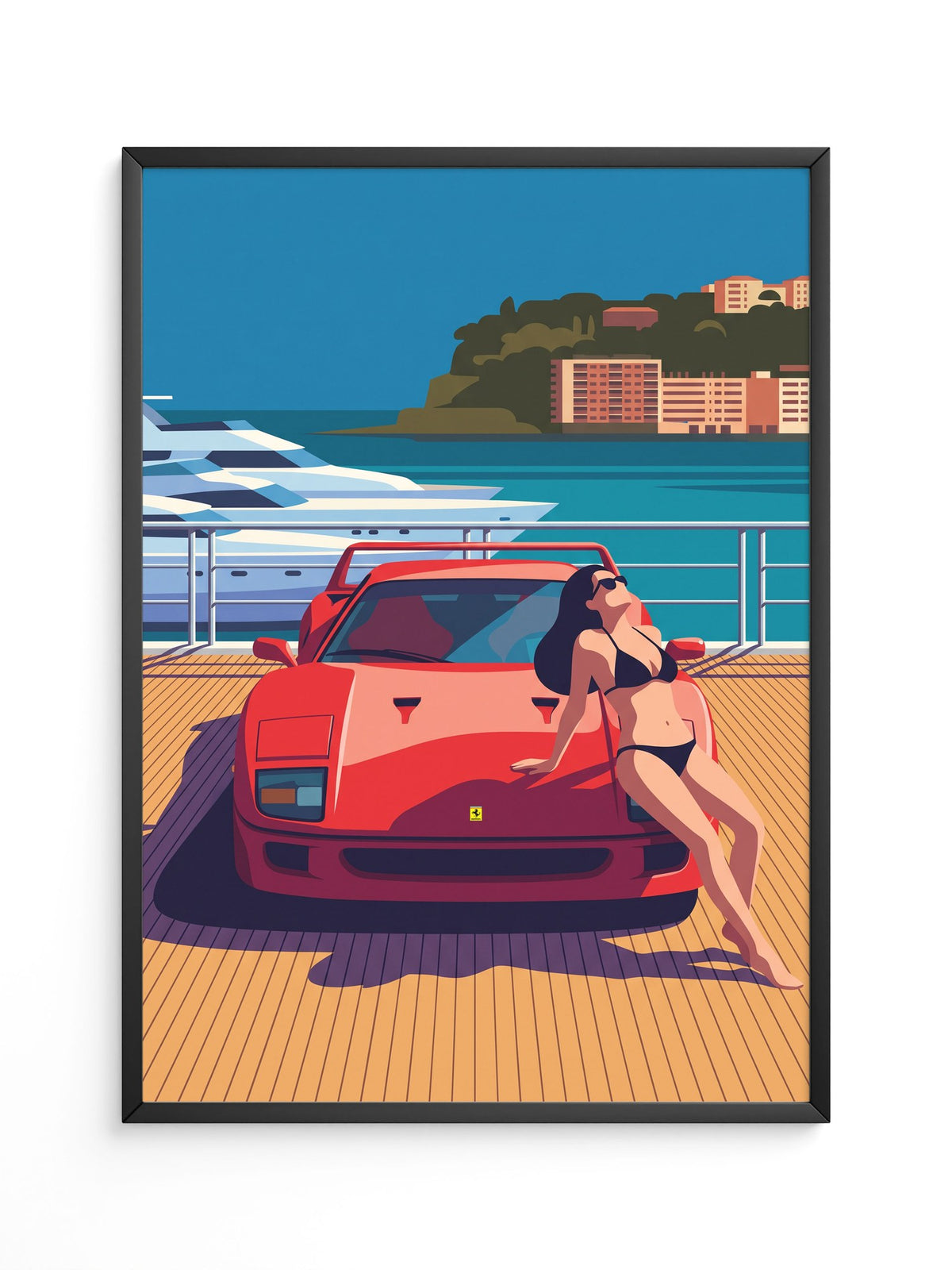 Roter Sportwagen Hafen Illustration
