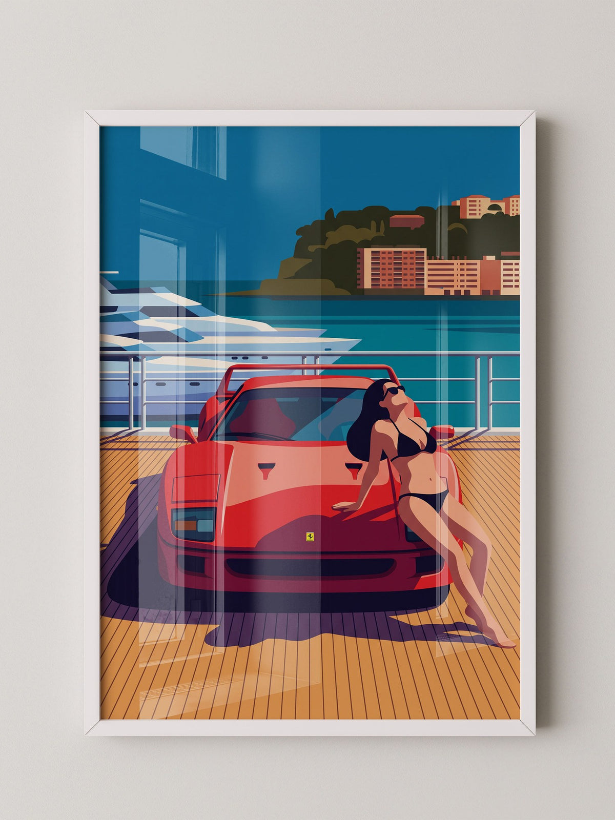 Roter Sportwagen Hafen Illustration