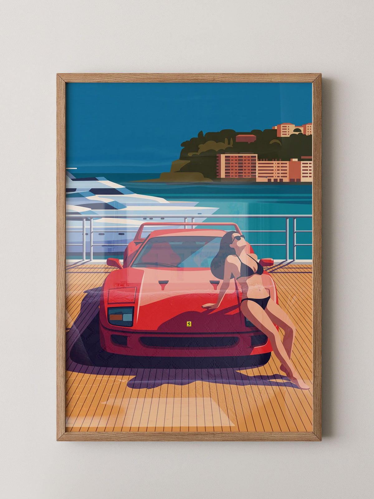 Roter Sportwagen Hafen Illustration