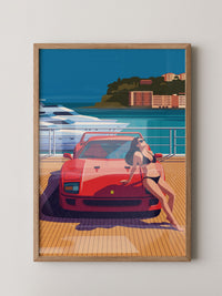 Roter Sportwagen Hafen Illustration