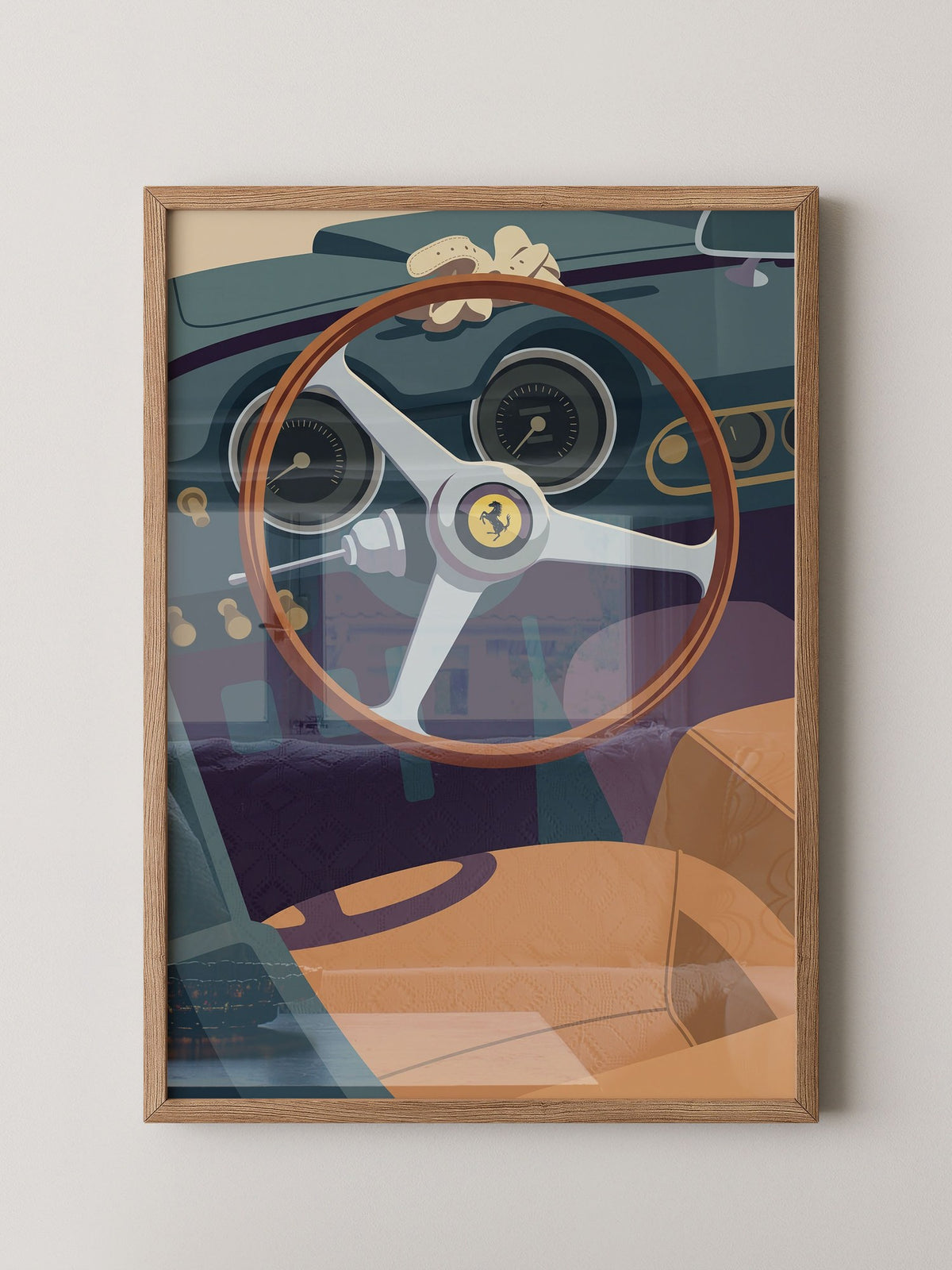 Retro Rennwagen Lenkrad