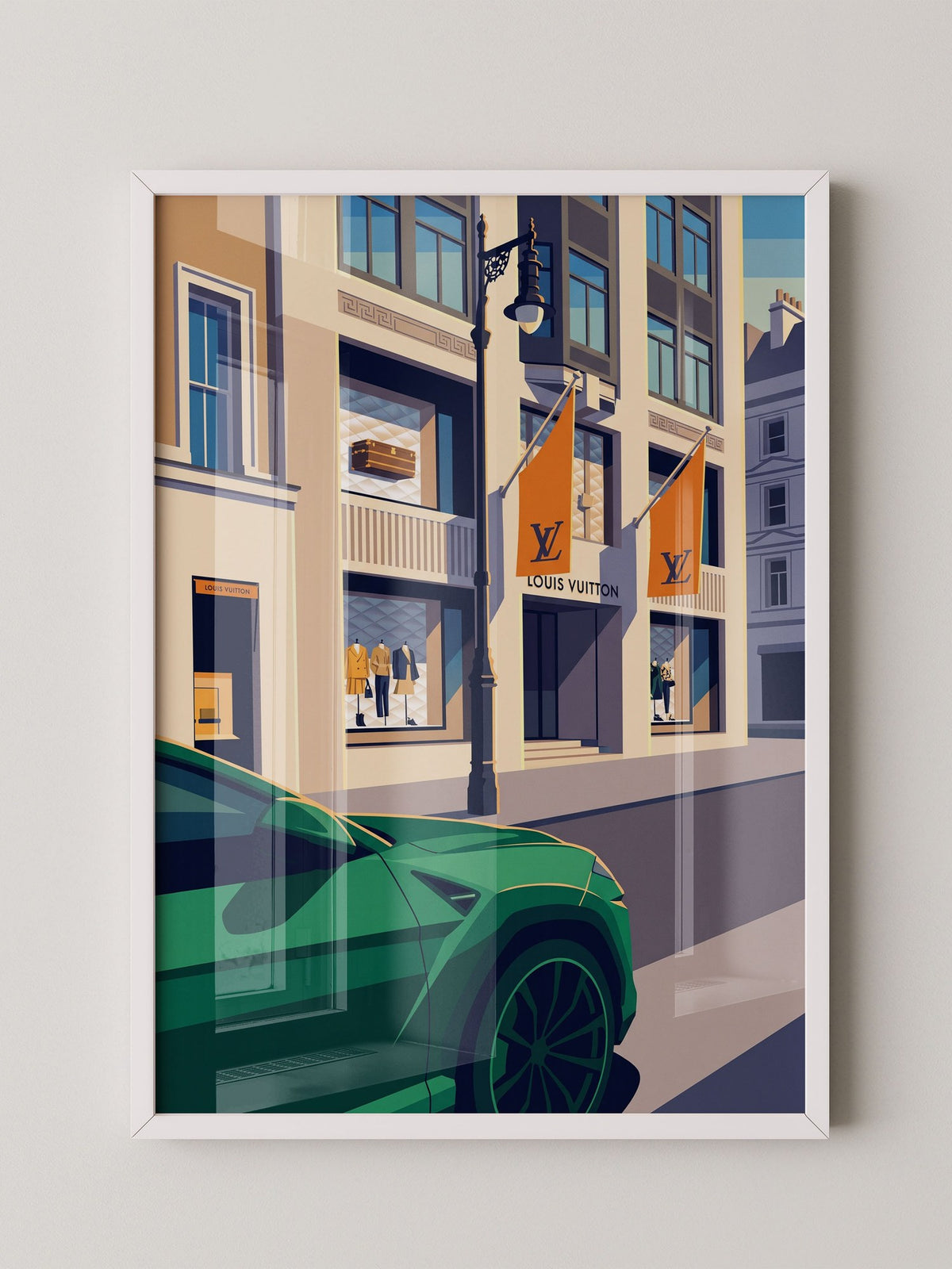 Grüner Sportwagen Luxus Straße