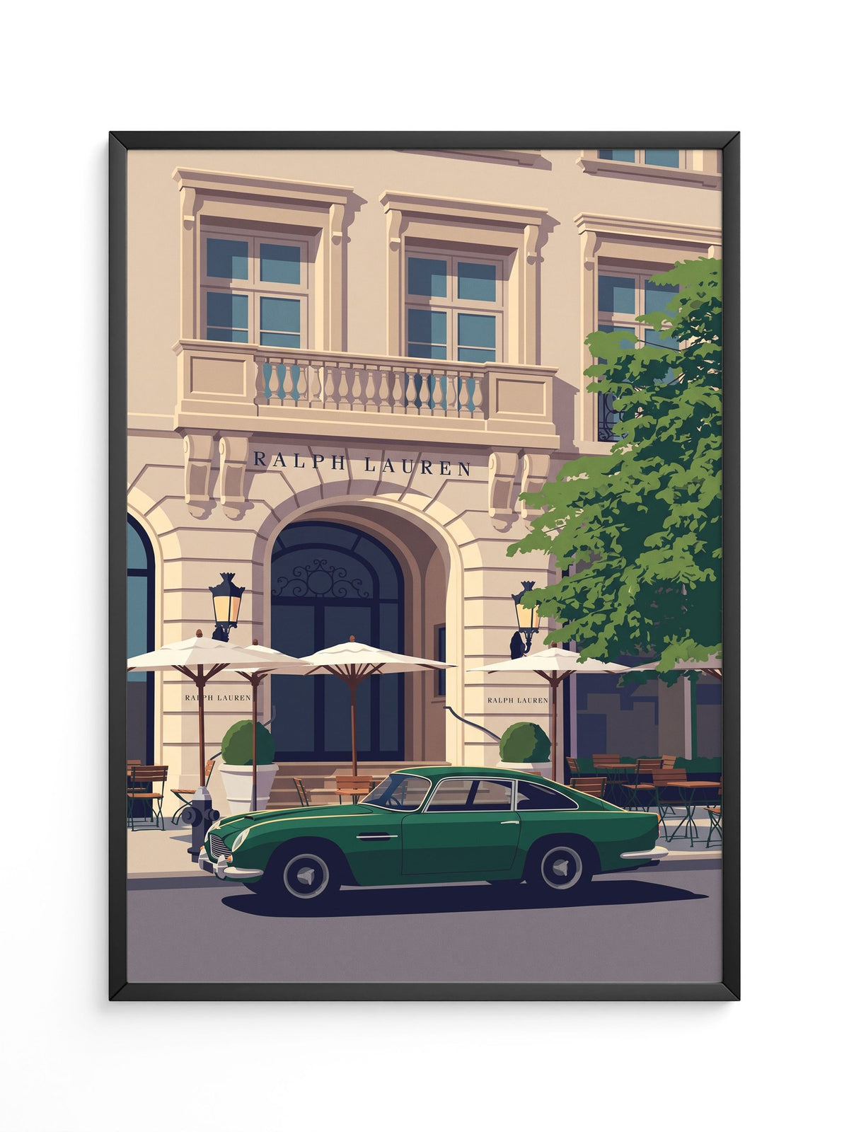 Retro Sportwagen Grün Illustration