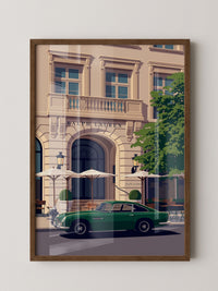Retro Sportwagen Grün Illustration