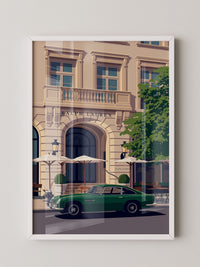 Retro Sportwagen Grün Illustration