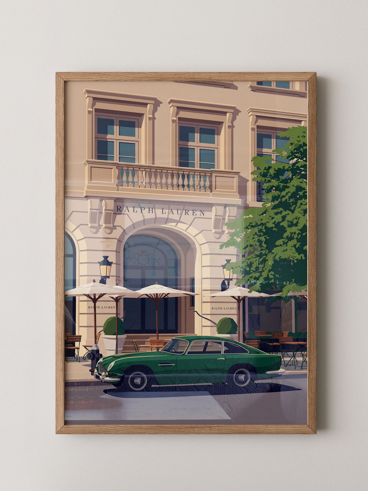 Retro Sportwagen Grün Illustration