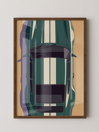 Grüner Sportwagen Draufsicht